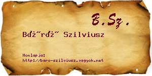 Báró Szilviusz névjegykártya