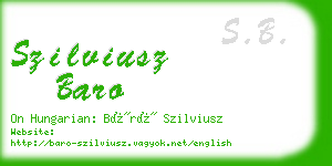 szilviusz baro business card